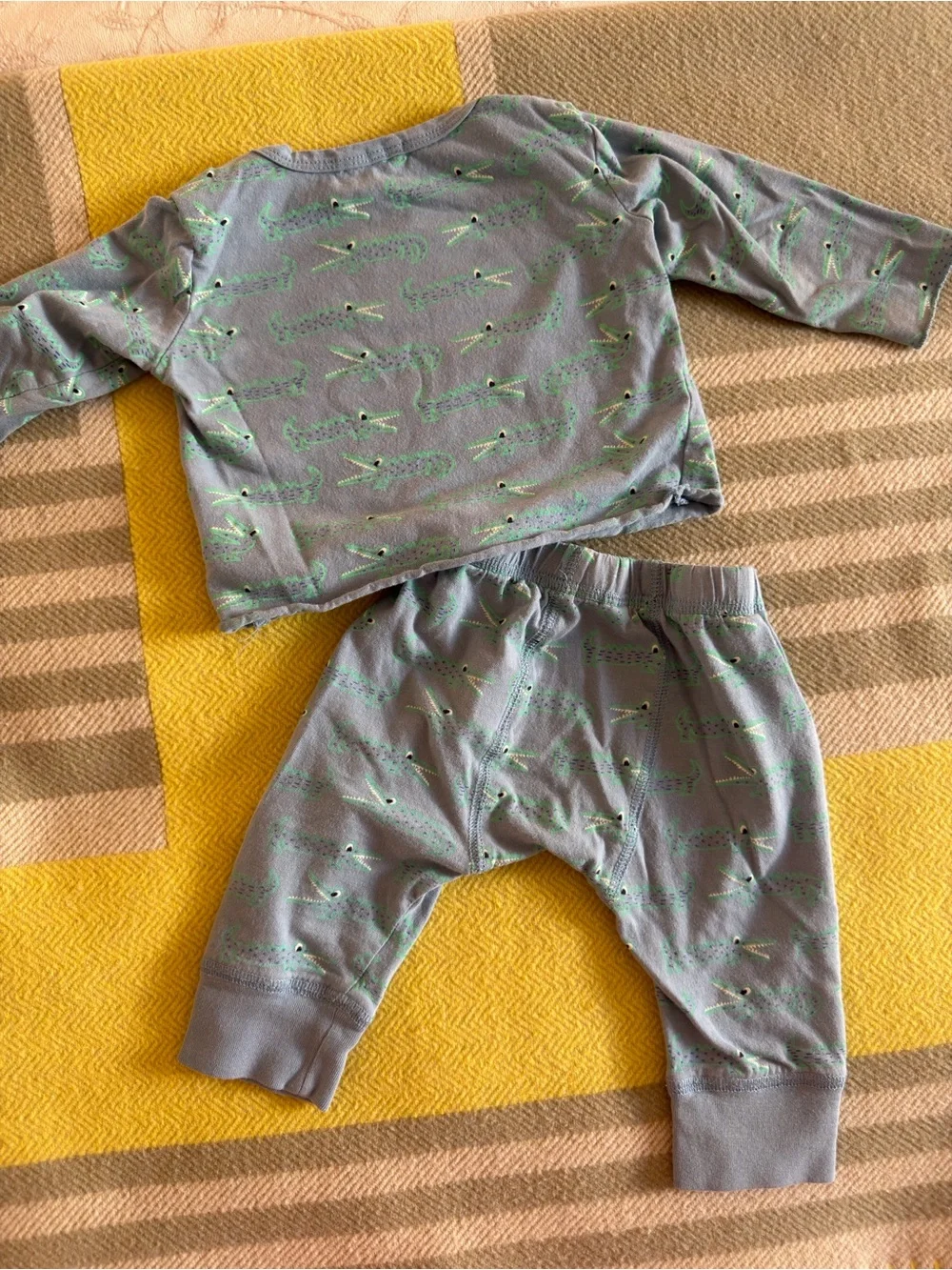 Stella McCartney Kids Blue Pajama Set with alligator Print